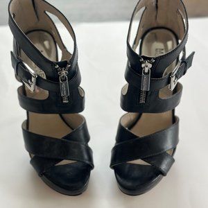 Michael Kors Womens Heels Black Silver 8M